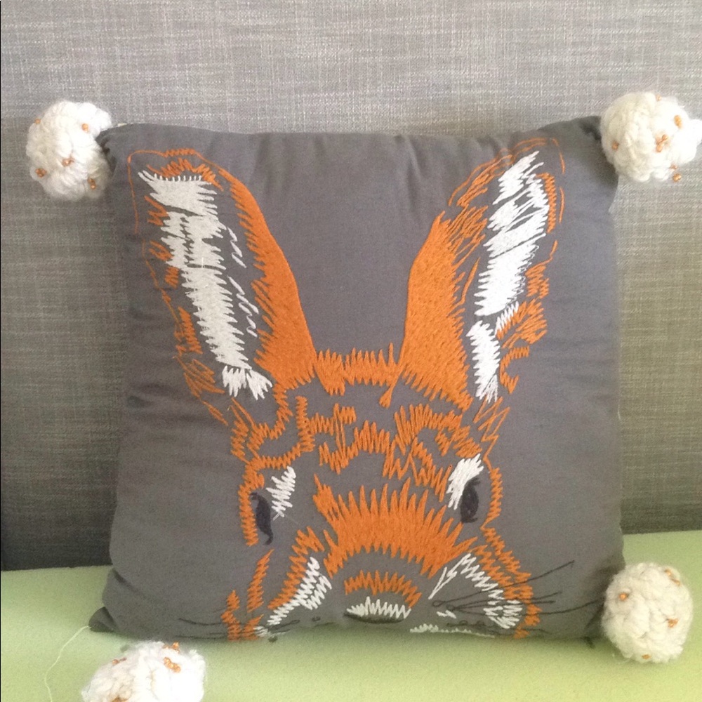 Anthropologie Rabbit throw pillow -pls read detail
